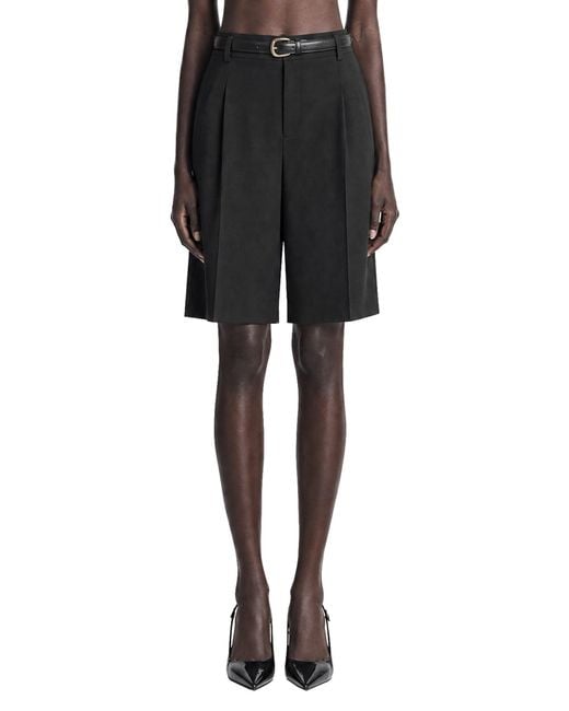 Max Mara Black Woollen Cloth Bermuda Shorts