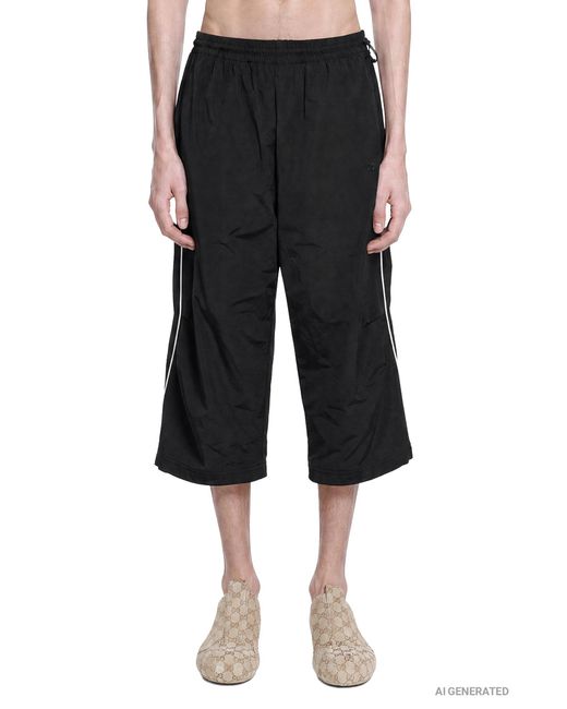 Gucci Black Interlocking G Cotton Nylon Bermudas for men