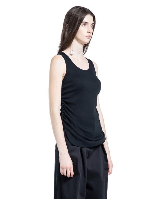 Ann Demeulemeester Blue Mara Wrinkled Cropped Tank Top