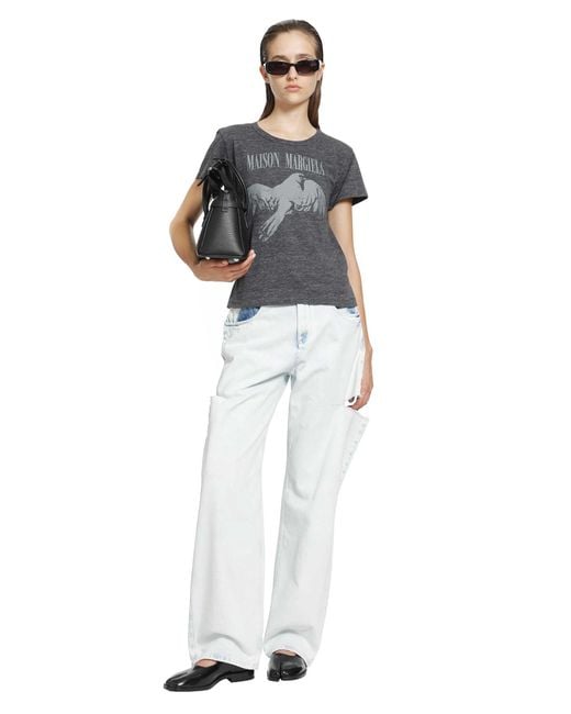 Maison Margiela Blue Cotton T-Shirt