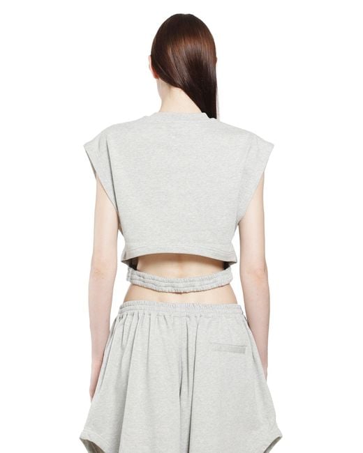 Alaïa Gray Fleece Jersey Top