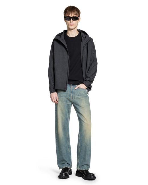 Laminar Black Wool Touch Hooded Jacket for men