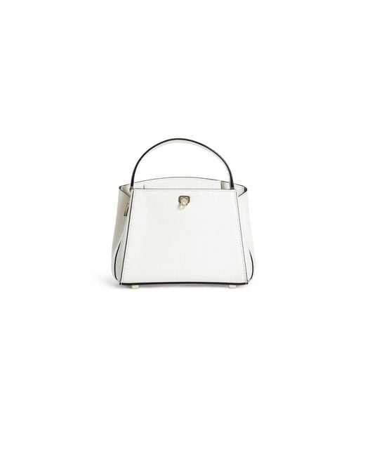 Valextra White Brera Crossbody Micro Bag