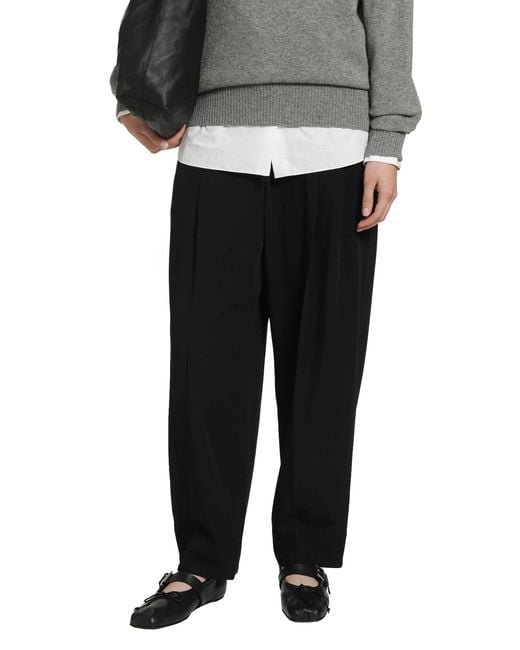 Totême Black Draped Balloon Trousers