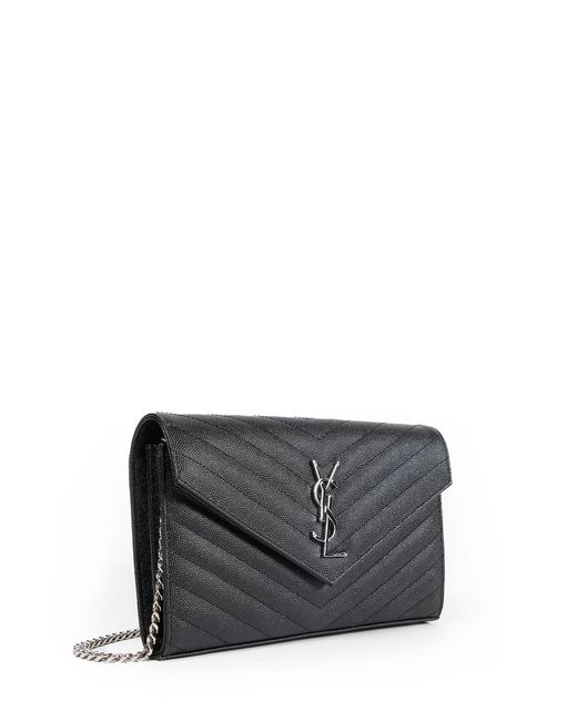 Saint Laurent Black Classic Cassandre Chain Wallet