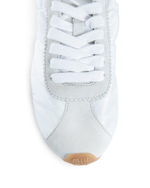 Miu Miu White Plume Sneakers