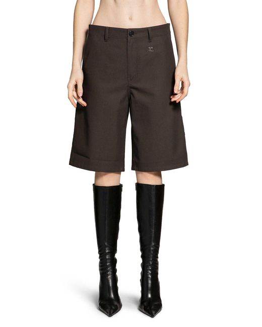 Courreges Gray Hammer Cotton Shorts