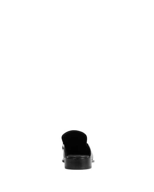Loewe Black Brushed Leather Edge Loafer Mules