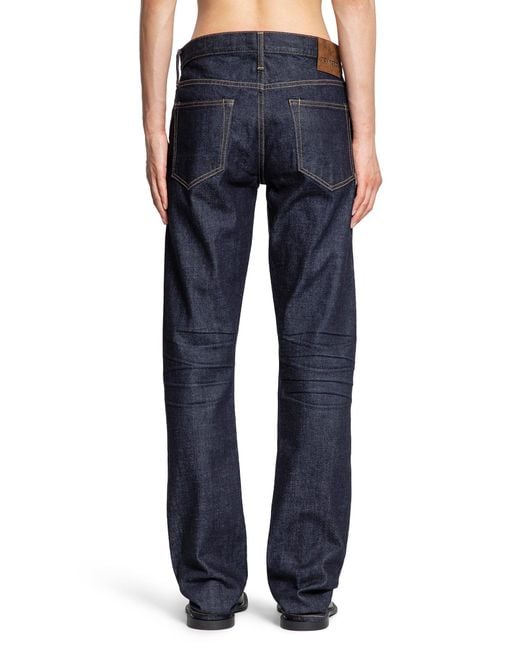 Tom Ford Blue Jeans A Taglio Dritto Con Cimosa for men