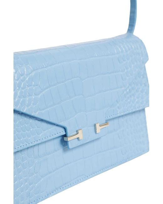 Tom Ford Blue Printed Croc Aube Shoulder Basg