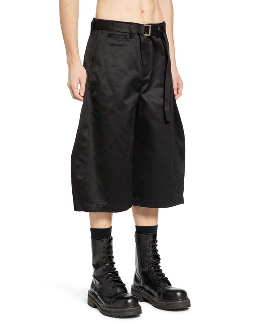 Sacai Black Cotton Chino Pants for men