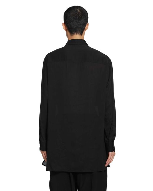 Yohji Yamamoto Black Chest Panel Pocket Blouse for men