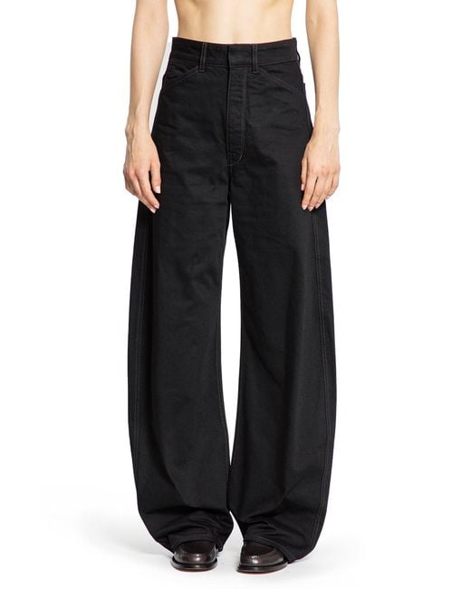 Lemaire Black High-Waisted Curved Pants