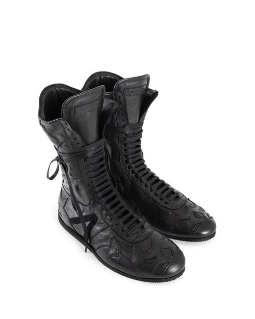Ann Demeulemeester Black Palne High-top Boxing Sneakers for men