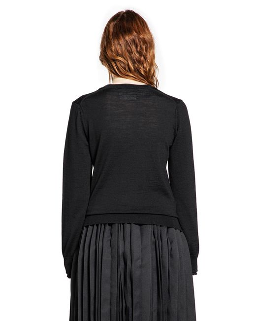 Cdg/cdg Black Cropped Wool Sweater