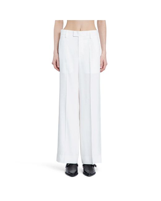 Ann Demeulemeester White Elfi Trousers In Viscose Calico