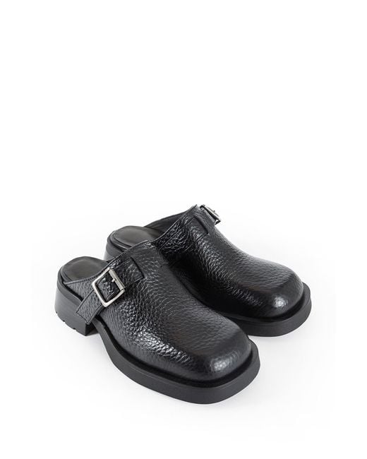 Miista Black Aroa Leather Mules