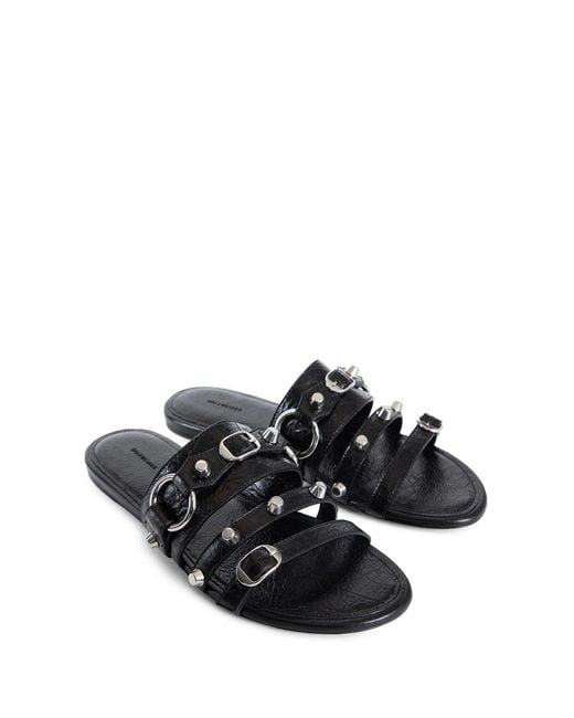 Balenciaga Black City Flat Sandals