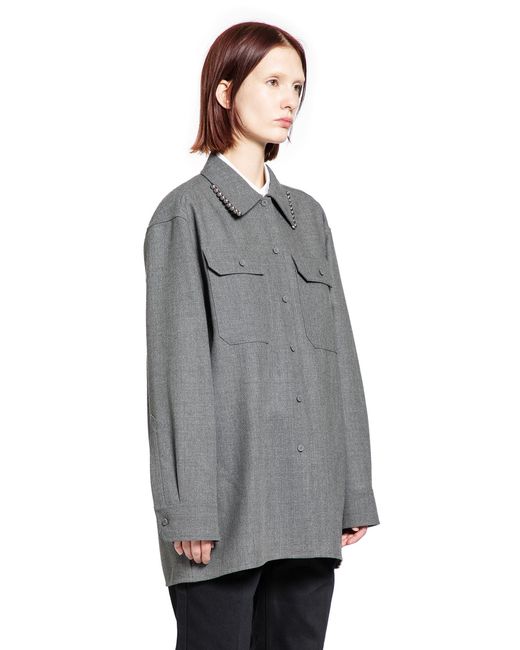 Jil Sander Gray Wool Canvas Shirt