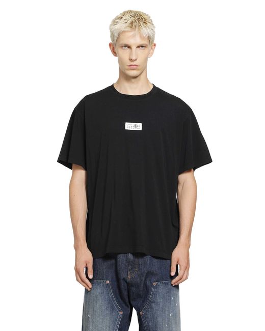 MM6 by Maison Margiela Black Mini Logo T-Shirt for men