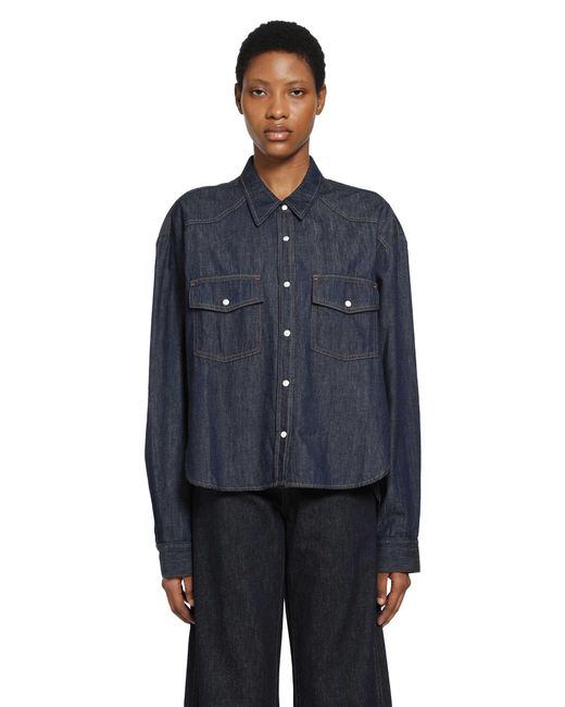 Khaite Blue Grenon Chambray Shirt