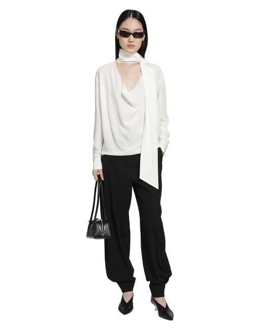 RETORI Black Stretch Wool Barrel Pants