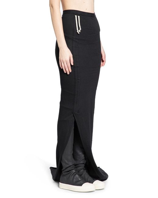 Rick Owens Black Concordians Edfu Long Skirt