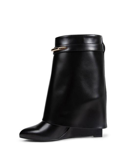 Givenchy Black Shark Pinch Leather Ankle Boots