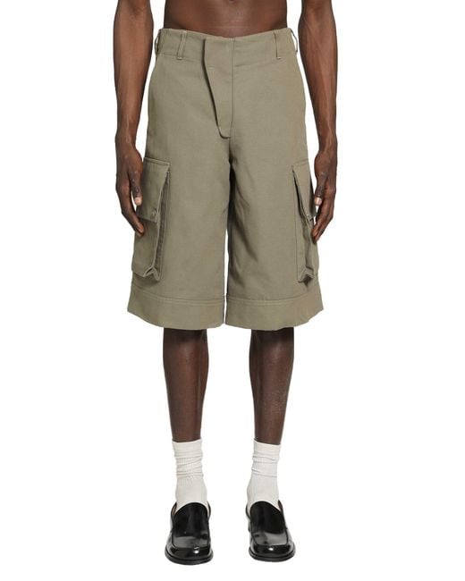 BRYAN JIMENE`Z Natural Cargo Shorts for men