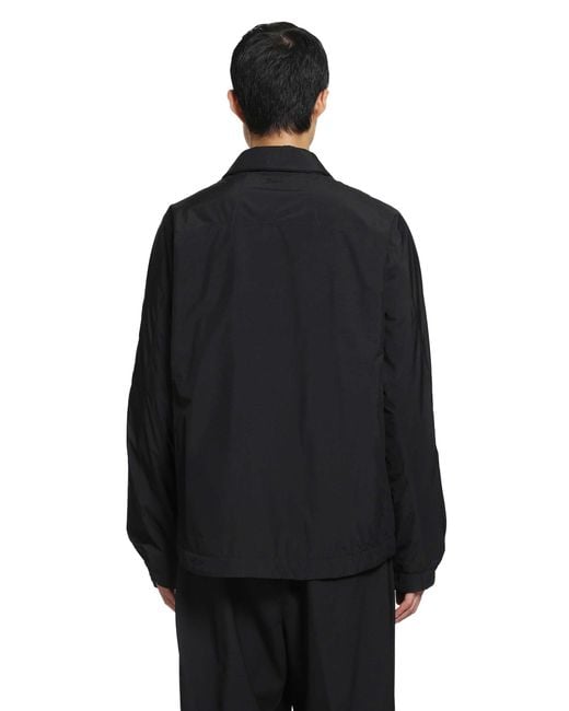 Laminar Black Coated Nylon Overshirt for men