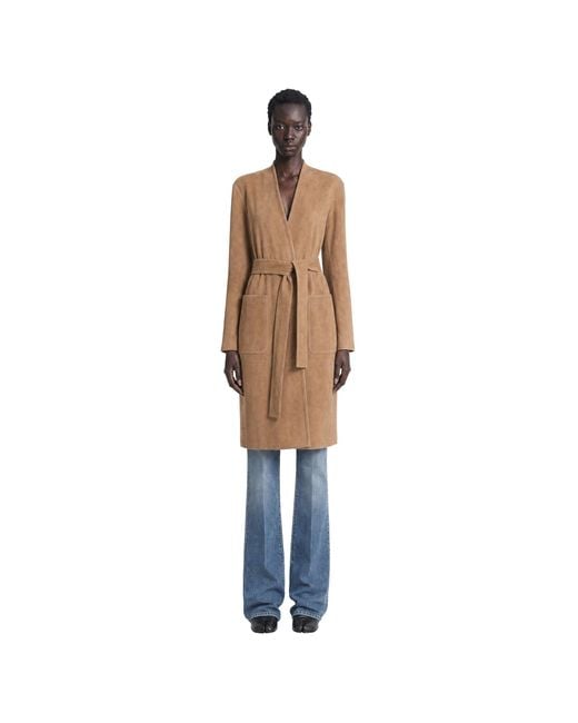 Max Mara Natural Suede Duster Coat