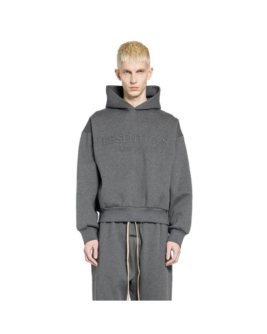 Fear Of God Gray Embossed Essentials Hoodie for men