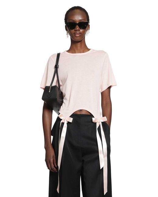 Simone Rocha Black Bow Tail Easy T-Shirt