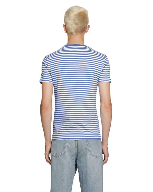 Polo Ralph Lauren Blue Custom Slim Fit Striped T-Shirt for men