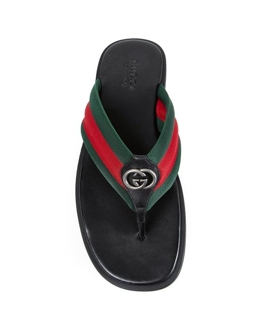 Gucci Blue Thong Sandal With Interlocking G for men