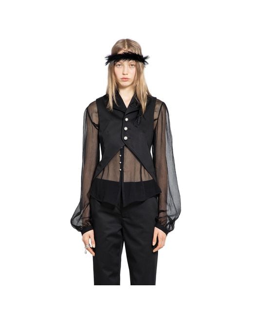 Ann Demeulemeester Black Lune Open Front Waistcoat