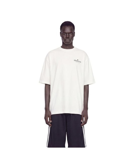 Adidas White X Willy Chavarria Logo Tee for men