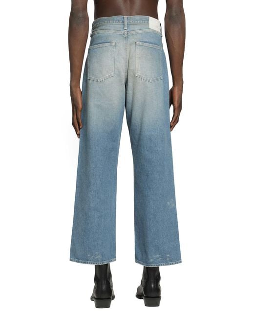 Ssstein Blue Flared Wide Leg Jeans for men