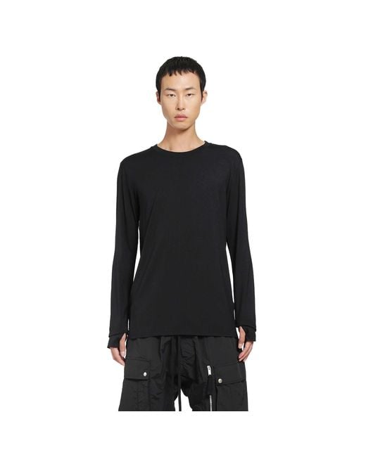 Thom Krom Black Stretch Viscose Long Sleeve T-Shirt for men