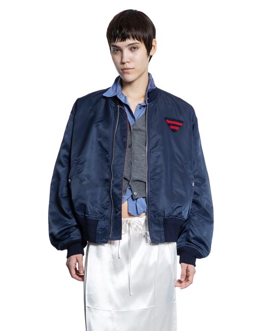 Prada Blue Nylon Twill Bomber