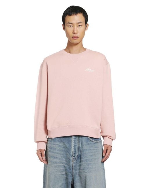 Acne Red Logo Fleece Sweatshirt for men