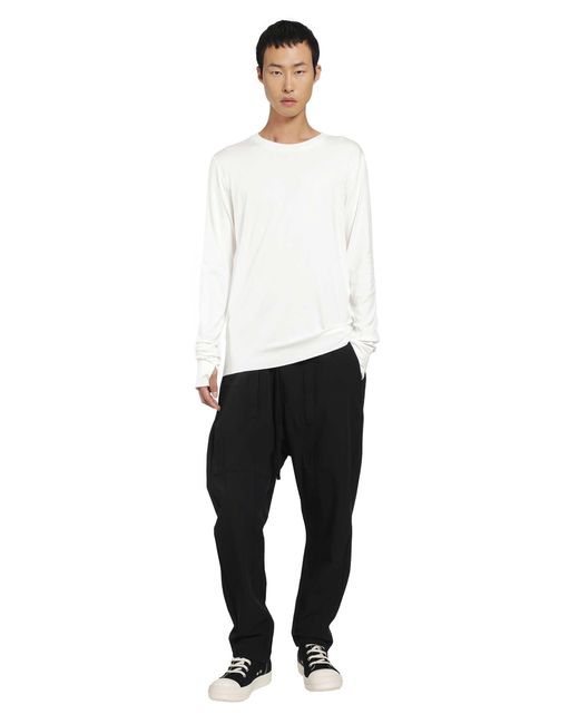 Thom Krom White Stretch Viscose Long Sleeve T-Shirt for men