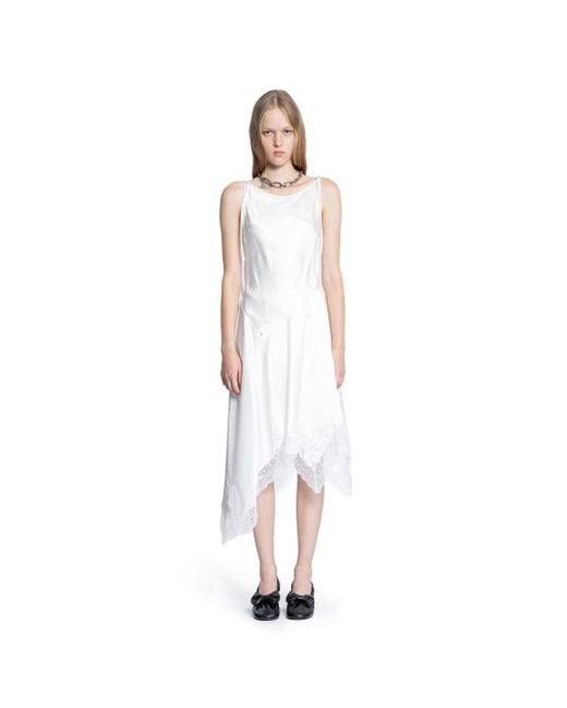 Acne Studios Satin Lace Dress in White | Lyst