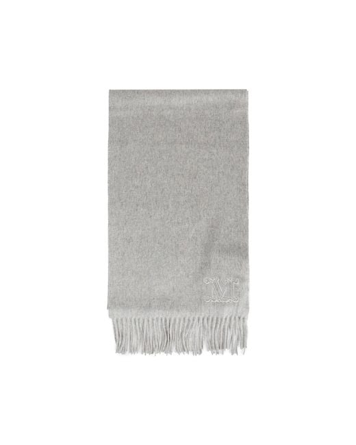 Max Mara Gray Monogram Pure Cashmere Stole