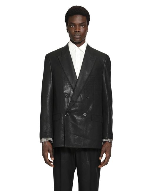 Maison Margiela Black Foiled Wool Blazer for men