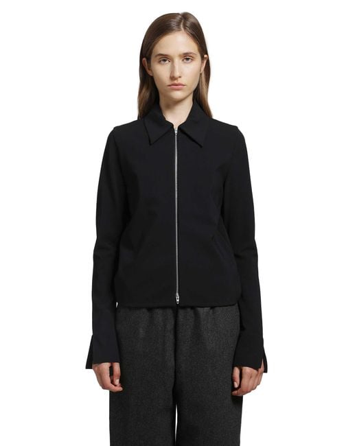 Jil Sander Black Jersey Zip Closure Jacket