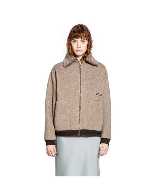 Miu Miu Natural Cotton Fleece Blouson Jacket