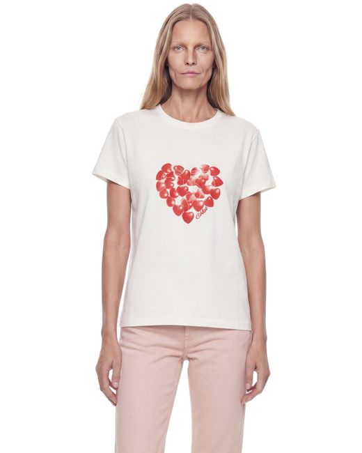 Chloé White Printed Cotton T-Shirt