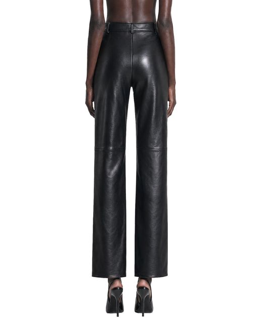 Max Mara Black Nappa Leather Barrel-Leg Trousers