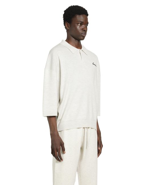 Fear Of God White Signature 3/4 Sleeve 90S Knit Polo for men